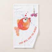 Grappige vis en worm badhanddoek set bad handdoek (Handdoek)