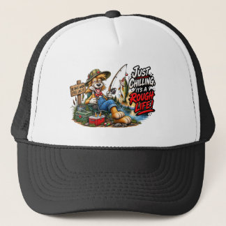 Grappige Vis Hond Ruwe Leven T-shirt Trucker Pet