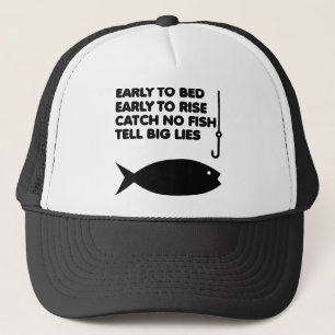 Grappige Vis Liegen Bal Cap Trucker Hoed Pet