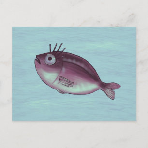 Grappige vis met Fancy wimpers Digitale kunst Briefkaart