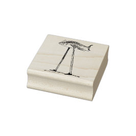 Grappige vis op stelten is terug op zijn voeten 	rubberstempel