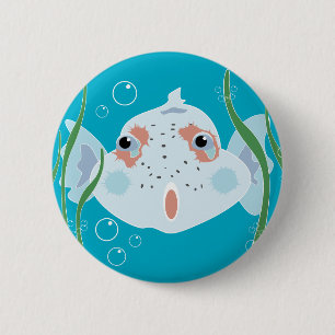 Grappige Vis Ronde Button 5,7 Cm