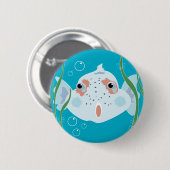 Grappige Vis Ronde Button 5,7 Cm (Voorkant /achterkant)