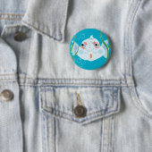 Grappige Vis Ronde Button 5,7 Cm (In situ)