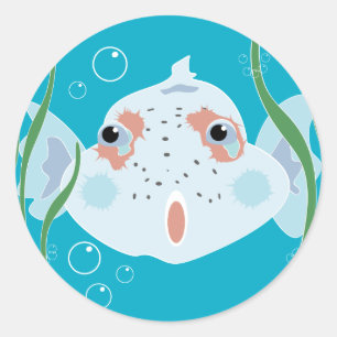 Grappige Vis Ronde Sticker