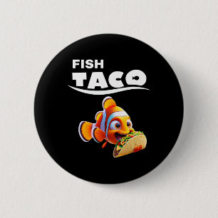Grappige Vis Taco T-Shirt! Taco Liefhebber Cinco D Ronde Button 5,7 Cm