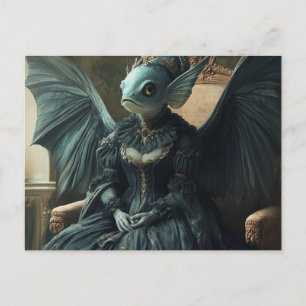 Grappige Vis Vleermuis Royalty-AI Gegenereerd Kuns Briefkaart