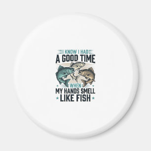 Grappige Visquote Vintage Gravure Vector Ontwerp Magneet