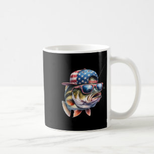 Grappige vissen en visser cadeau Amerikaanse vlag  Koffiemok