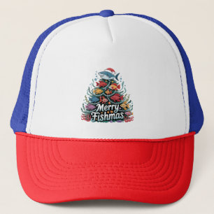 Grappige vissen Kerstboom Visser Liefhebber Trucker Pet