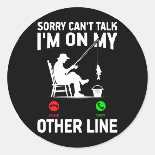 Grappige Vissen Vader Mannen Grappige Reel Cool Vi Ronde Sticker