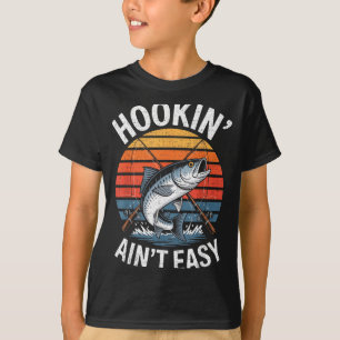 Grappige vissen vintage haken is niet makkelijk vi t-shirt
