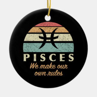 Grappige Vissen Zodiac Regels Keramisch Ornament