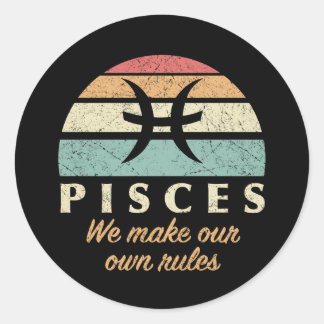 Grappige Vissen Zodiac Regels Ronde Sticker