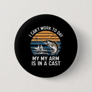 Grappige Visser Ik Kan Vandaag Werken  Ronde Button 5,7 Cm