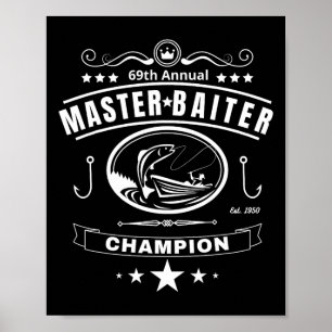 Grappige Visser Meester Iter Kampioen Heren Cadeau Poster