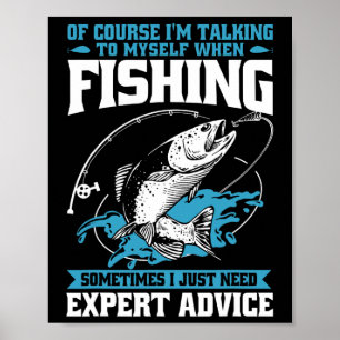 Grappige Visser Natuurlijk Praat Ik Tegen mezelf W Poster
