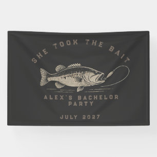 Grappige Visser Op Maat Gemaakte Vis Bachelorfeest Spandoek