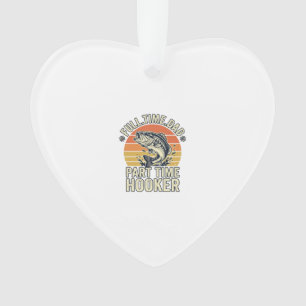 Grappige Visser Vader Vintage Bass T-shirt Ontwerp Ornament