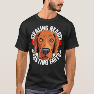 Grappige Vizsla Stealing Hearts Blasting Farts Hon T-shirt