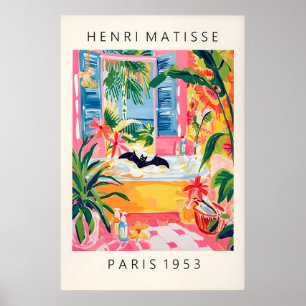 Grappige vleermuiskunstprint, Roze wanddecoratie, Poster