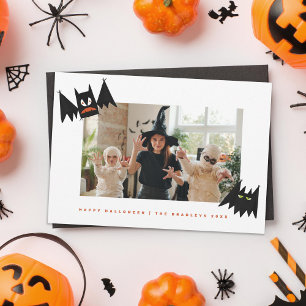 Grappige Vleermuizen Geïllustreerd Halloween Feestdagenkaart