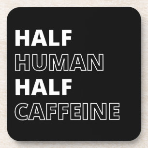 Grappige voedselcitaat half mens half cafeïne bier onderzetter