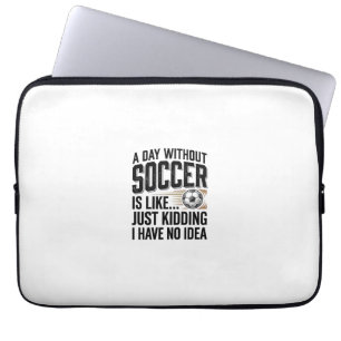 Grappige Voetbal Dag Citaat Vintage T-shirt Ontwer Laptop Sleeve
