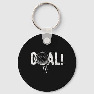 Grappige Voetbal Doelpunt Golf Vier Grap Sleutelhanger