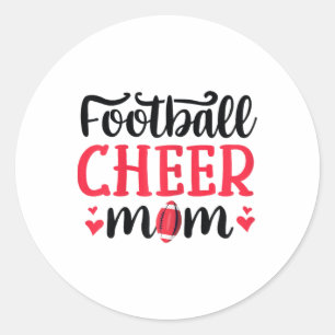 Grappige Voetbal- En Cheerleading Moeder Moedig Mo Ronde Sticker