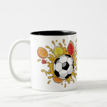 Grappige Voetbal Fruit Splash Koffiemok