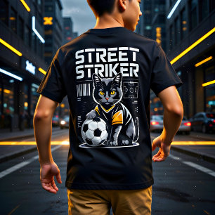 Grappige Voetbal Kat Street Striker Cadeau voor Vo T-shirt