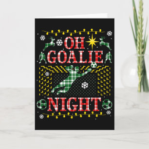 Grappige Voetbal Keeper Horrelijke Kersttrui Feest Kaart