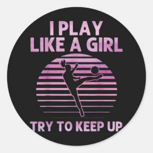 Grappige Voetbal Kunst voor Meisjes Vrouwen Voetba Ronde Sticker