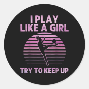 Grappige Voetbal Kunst voor Meisjes Vrouwen Voetba Ronde Sticker