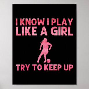 Grappige Voetbal Kunst Voor Vrouwen Meisjes Voetba Poster
