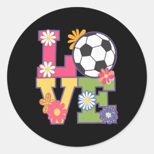 Grappige Voetbal Kunst Voor Vrouwen Meisjes Voetba Ronde Sticker