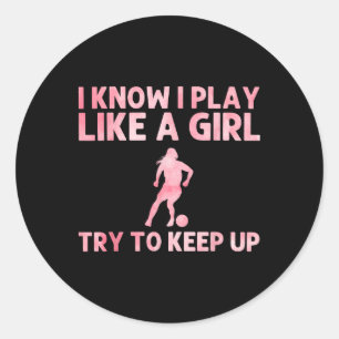 Grappige Voetbal Kunst Voor Vrouwen Meisjes Voetba Ronde Sticker