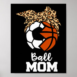 Grappige Voetbal Moeder Bysketbyll Luipaard Moeder Poster
