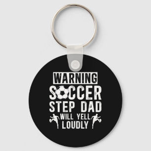 Grappige Voetbal Stiefvader Van Een Voetbalspeler Sleutelhanger
