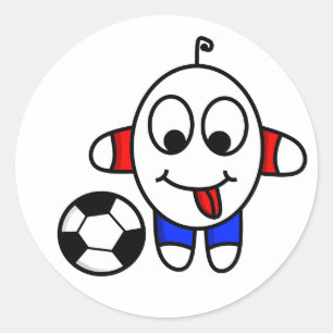 grappige voetbalgast ronde sticker