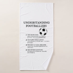 Grappige voetballer Humor Badhanddoek