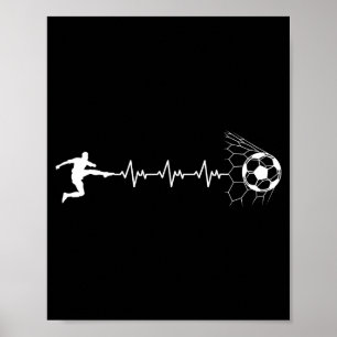 Grappige Voetbalspeler Hartslag Grafisch Srt Voetb Poster