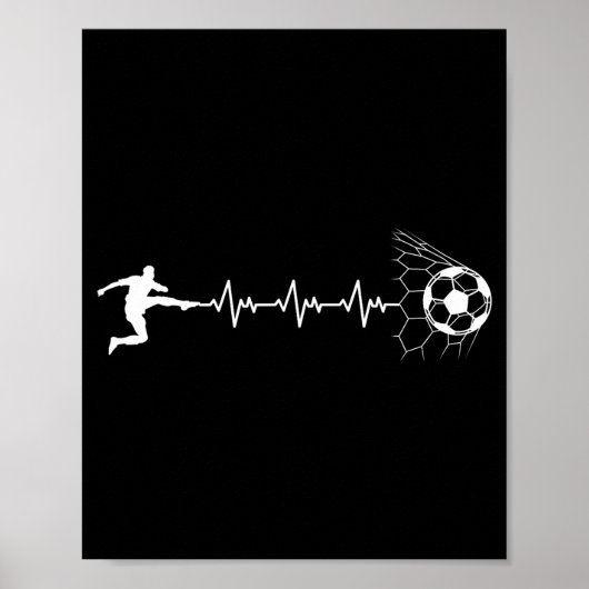 Grappige Voetbalspeler Hartslag Grafisch Srt Voetb Poster (Voorkant)