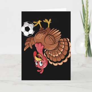 Grappige Voetbalspeler Thanksgiving Turker Sport H Kaart