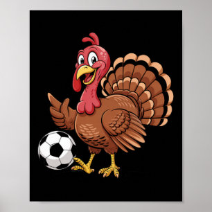 Grappige Voetbalspeler Thanksgiving Turker Sport H Poster