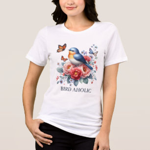 Grappige vogel alcoholische tekst toevoegen Tri-Blend shirt