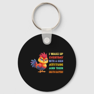 Grappige Vogel Chagrijnige Haan Sarcastische Citaa Sleutelhanger