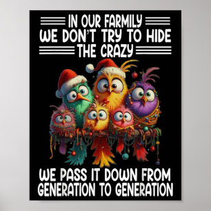 Grappige vogel in onze familie we niet proberen om poster
