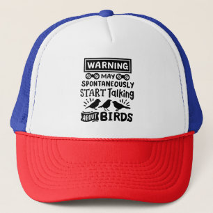Grappige vogel kijken vogel watcher waarschuwing trucker pet